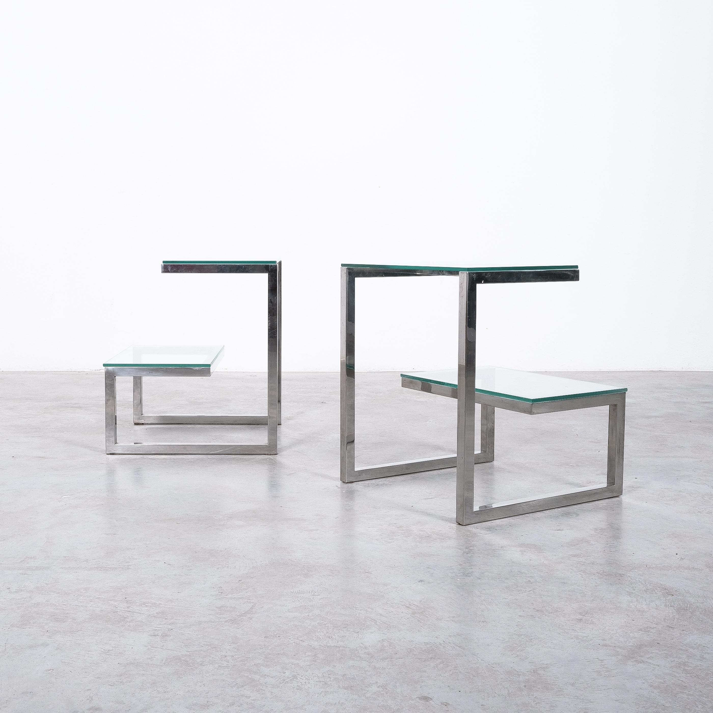 Belgo Chrome Pair of Side Tables, Belgium, circa 1970 For Sale 7