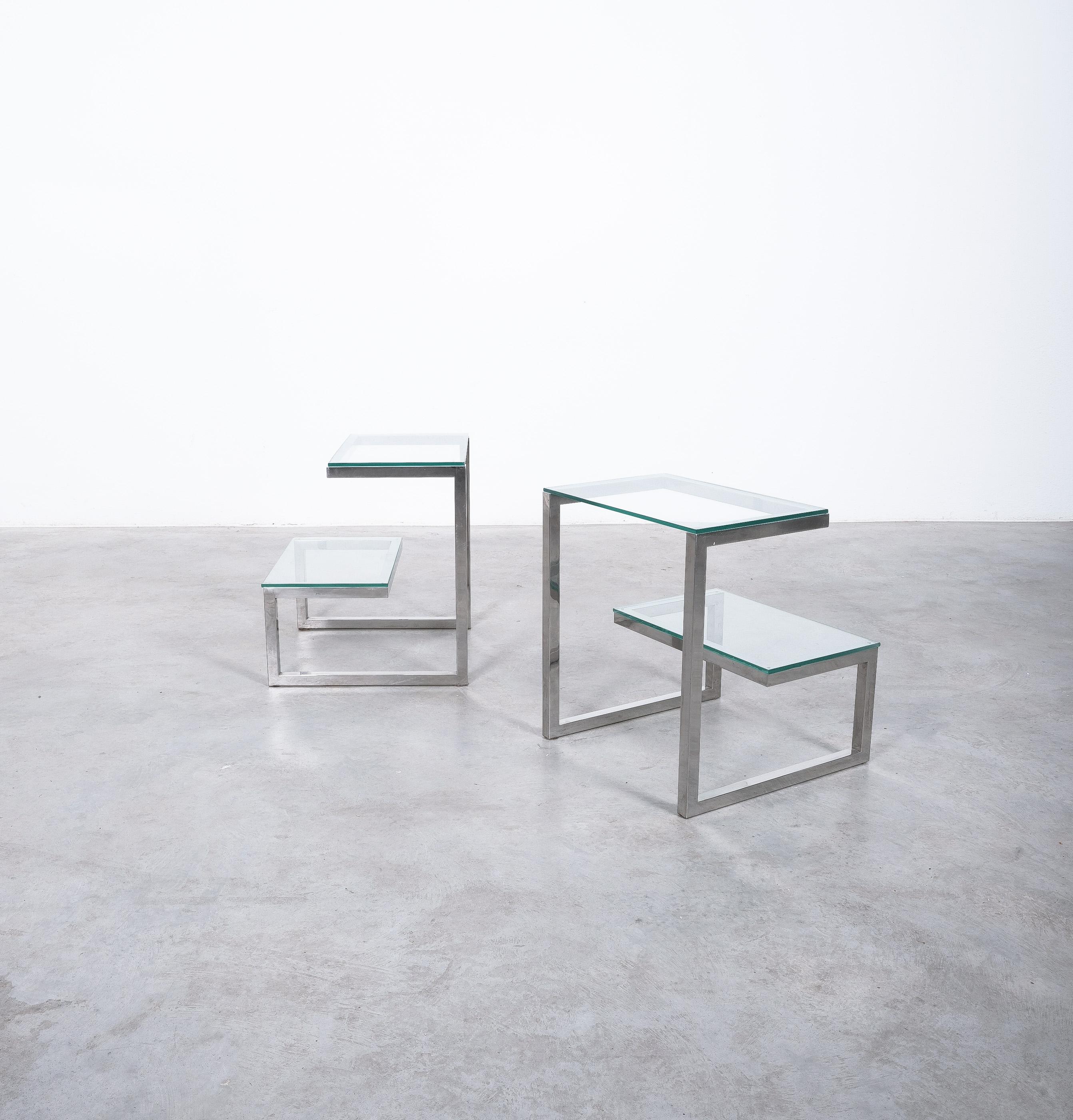 Belgo Chrome Pair of Side Tables, Belgium, circa 1970 For Sale 8