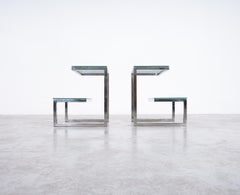 Belgo Chrome Paar Nachttischchen, Belgien, um 1970