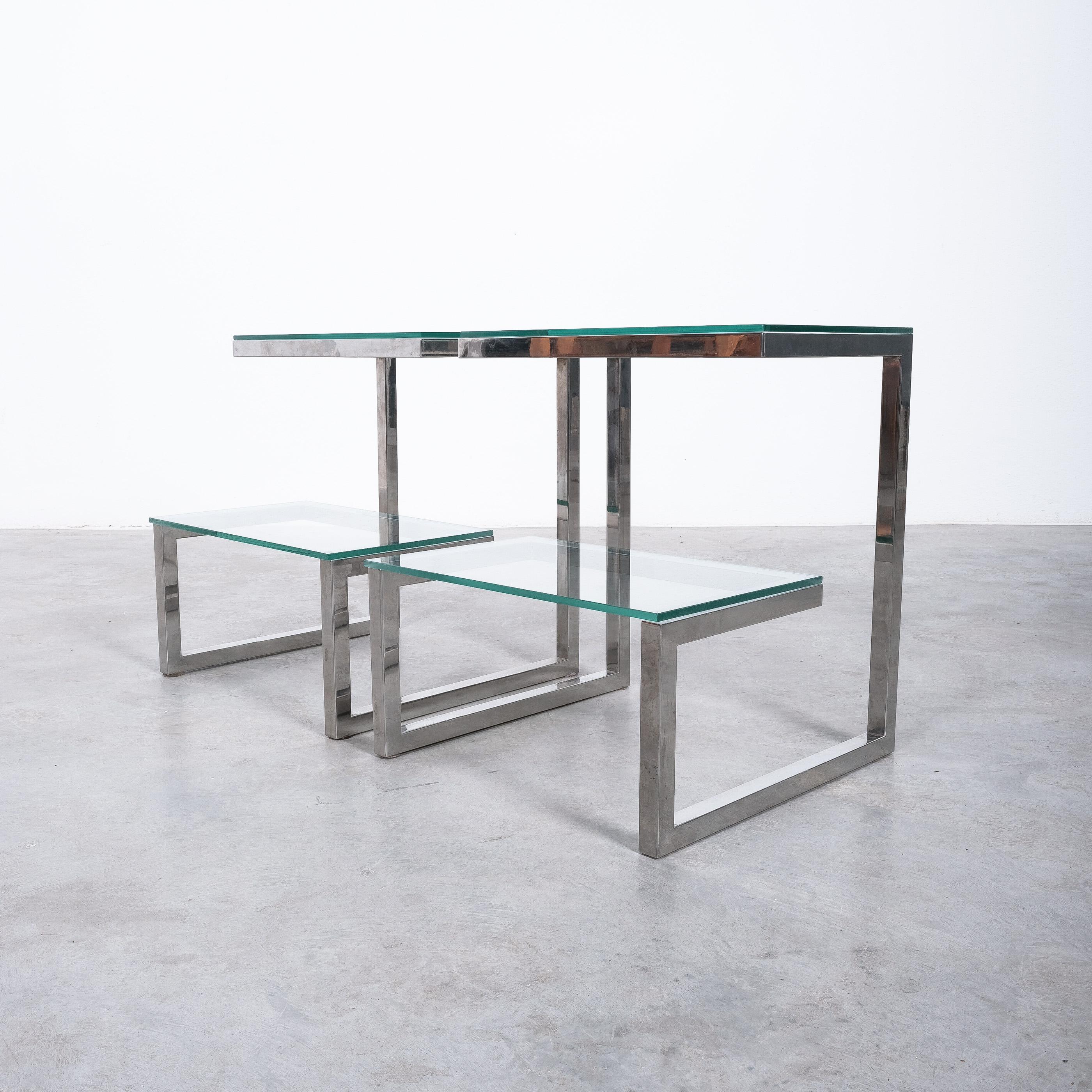 Belgo Chrome Pair of Side Tables, Belgium, circa 1970 For Sale 2