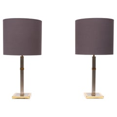 Belgo Chrome table lamps  1970s Belgium
