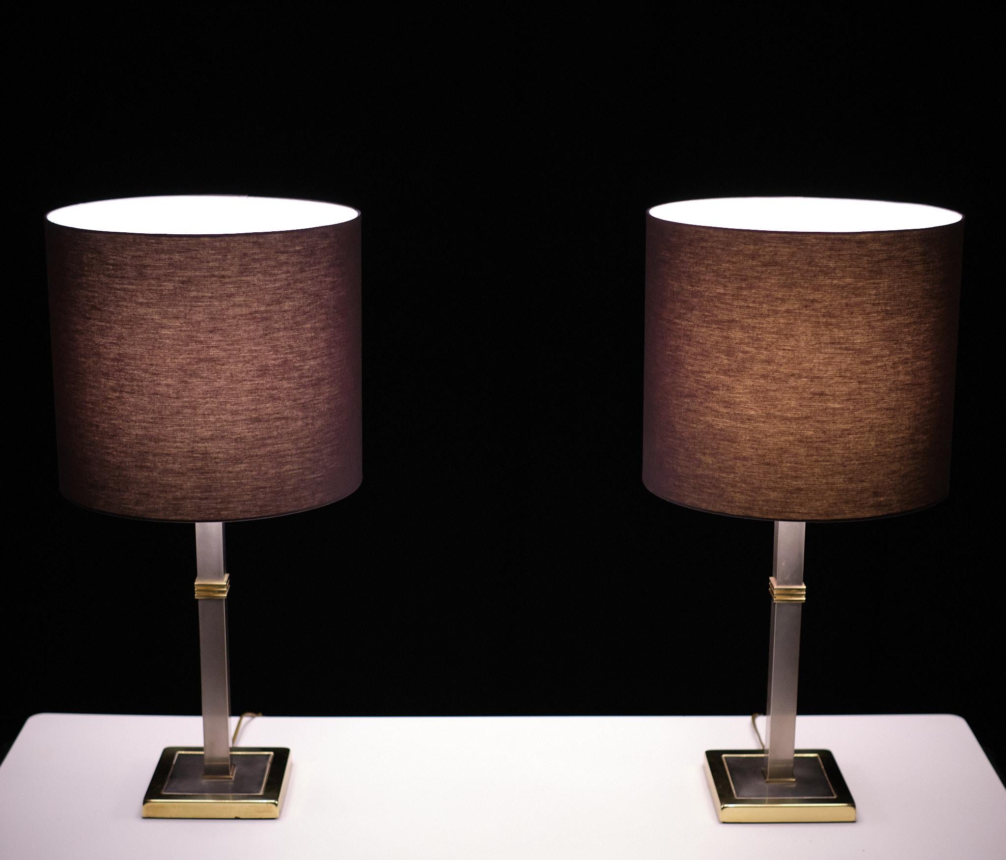 Late 20th Century Belgo Chrome table lamps  1970s Belgium  For Sale
