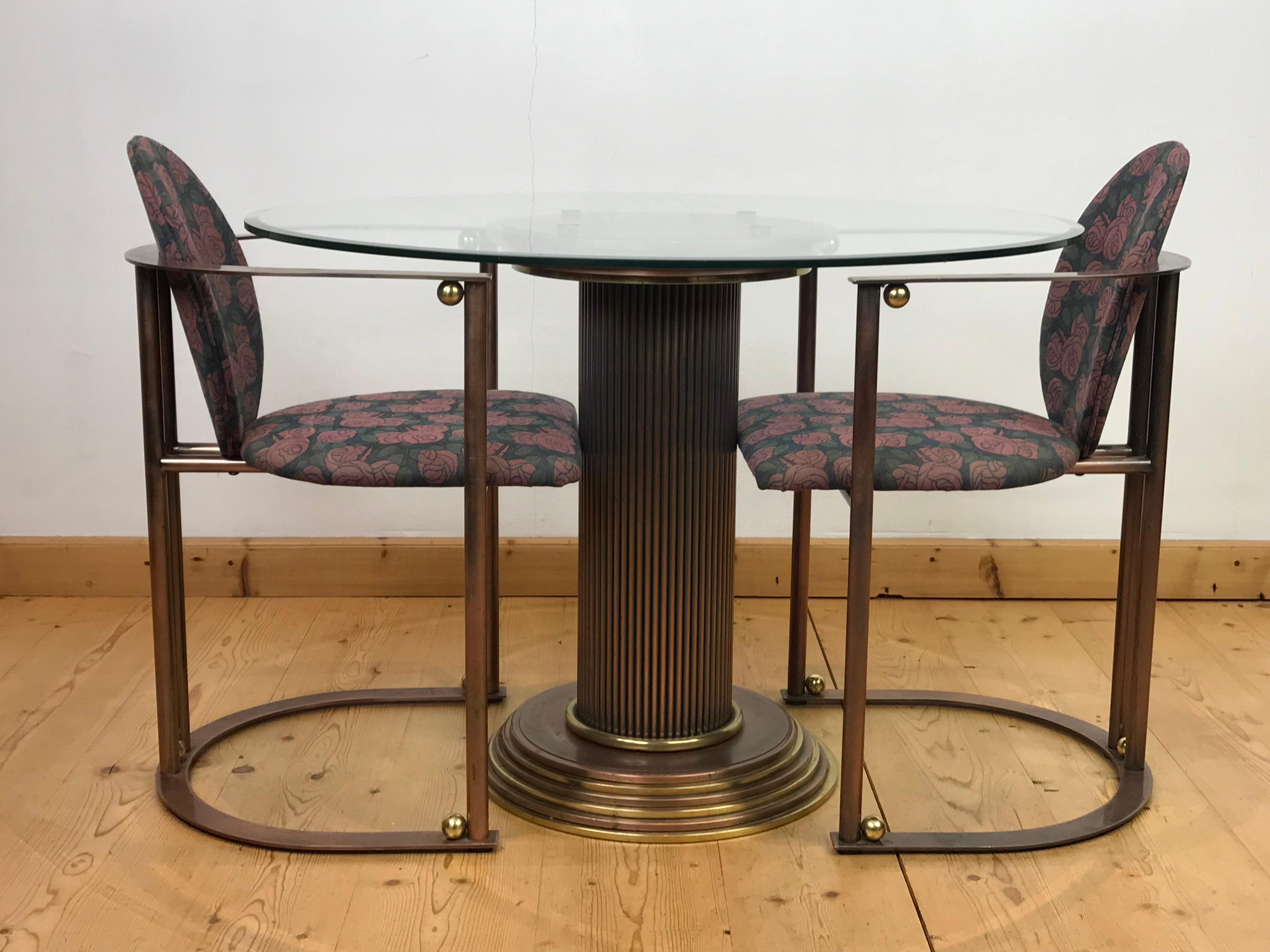 Belgo Chrome Table with 2 Chairs with Roses, 1980s For Sale 12
