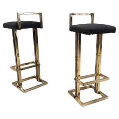 Belgochrom bar stools, set of 2, 1970s Belgochrom bar stools, set of 2, 1970s