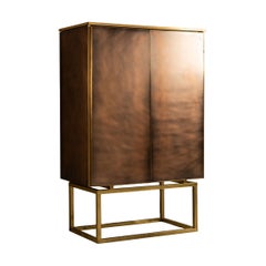 Armario Belgochrom Bronceado con Base de Latón, años 80