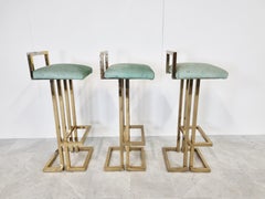 Belgochrom Chrome Bar Stools, Set of 3, 1970s