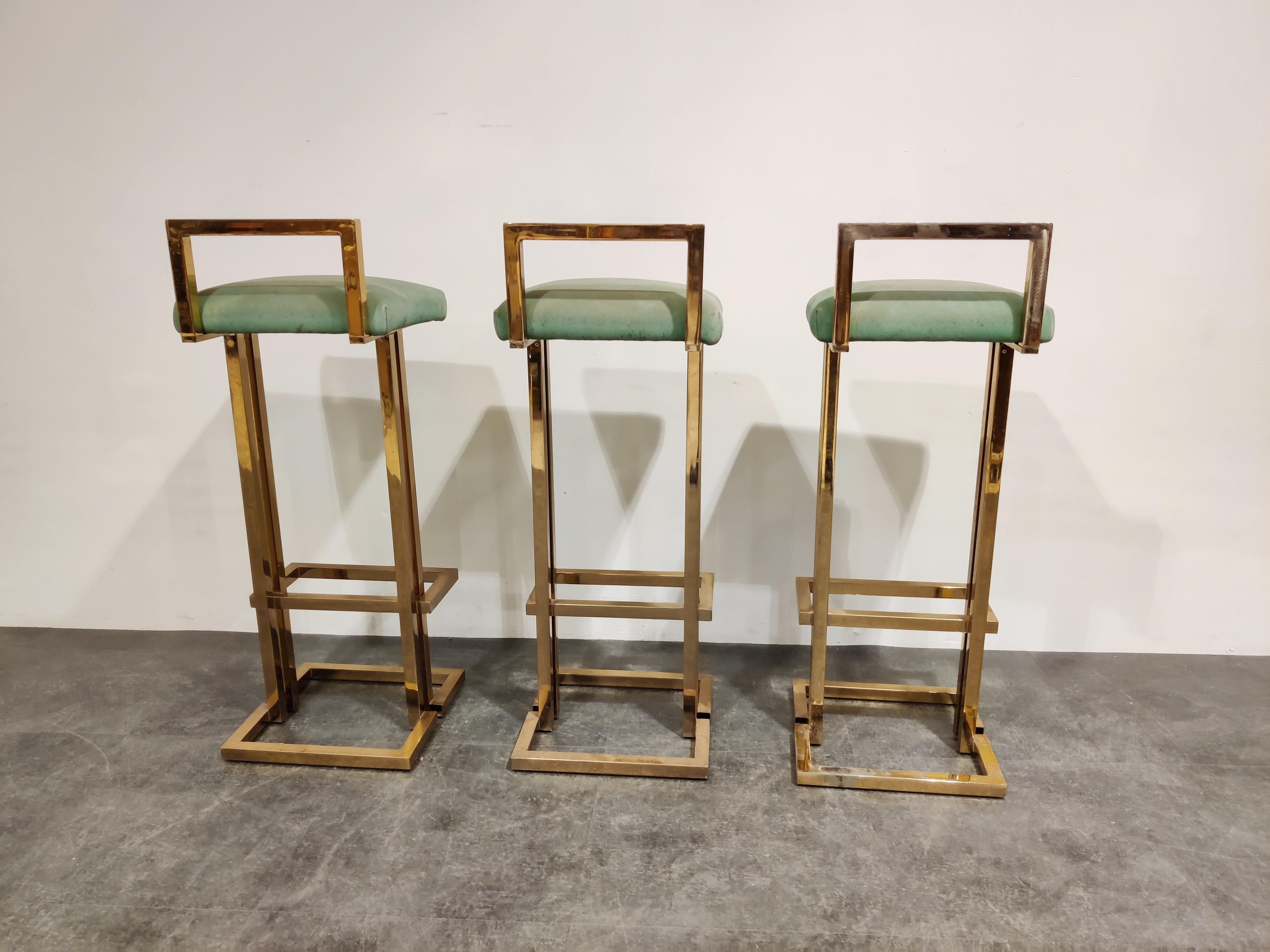 Belgochrom Chrome Bar Stools, Set of 3, 1970s In Fair Condition In HEVERLEE, BE