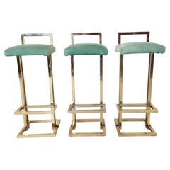 Belgochrom Chrome Bar Stools, Set of 3, 1970s