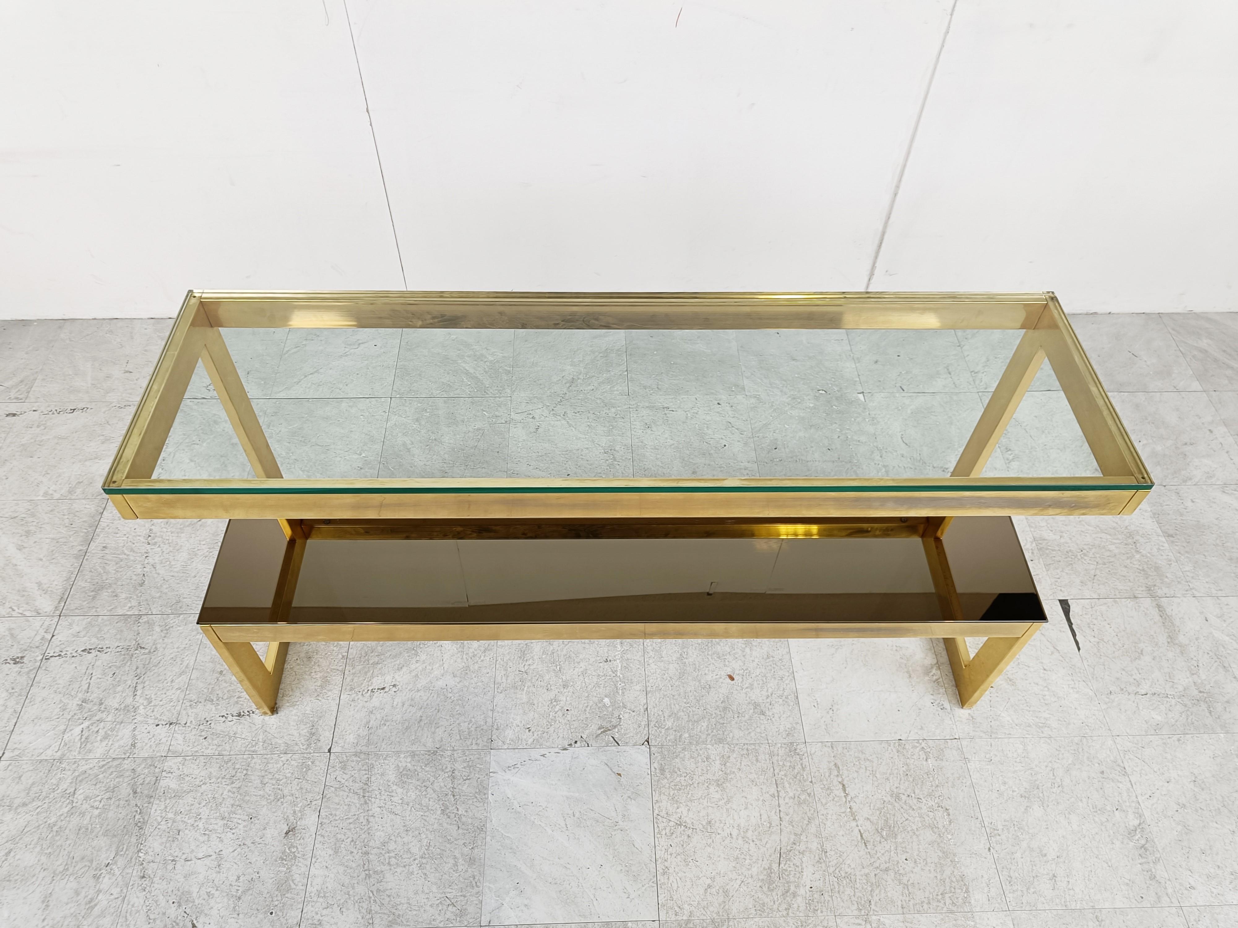 Gold Plate Belgochrom Console Table, 1970s