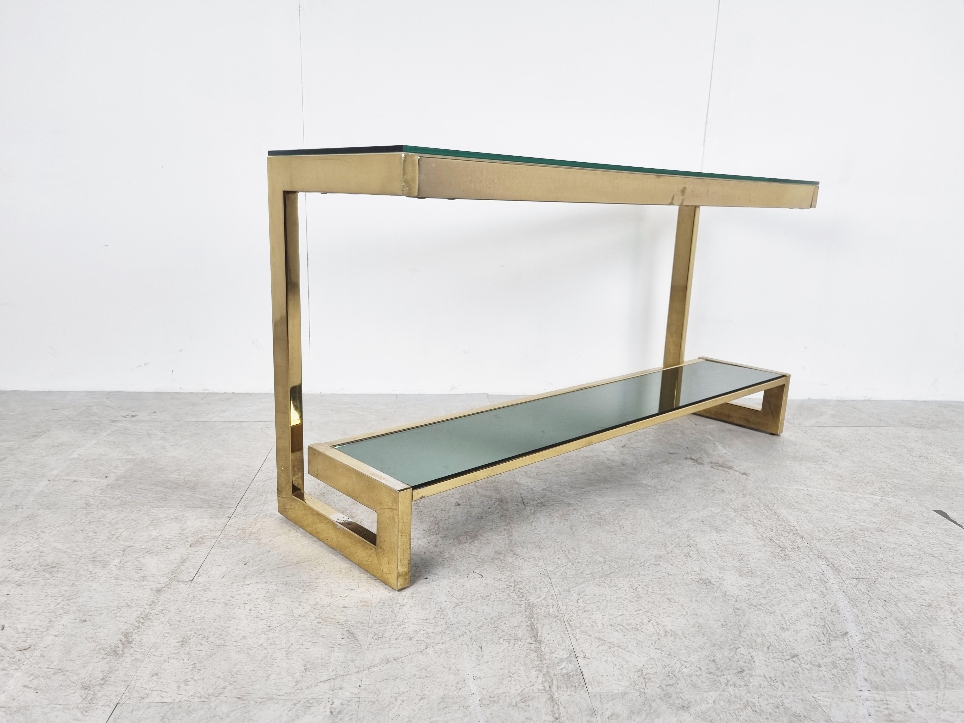 Gold Plate Belgochrom Console Table, 1970s For Sale