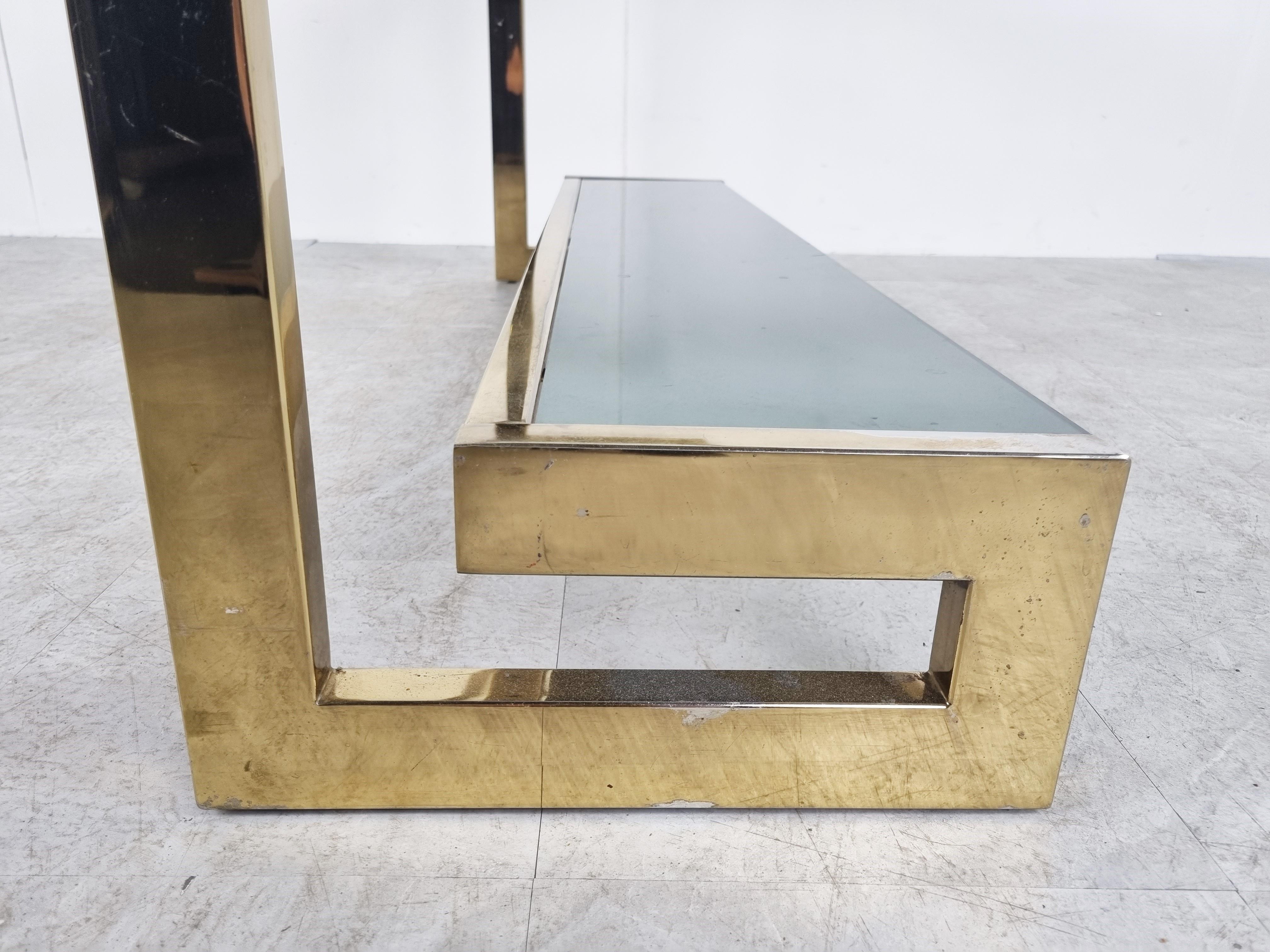 Gold Plate Belgochrom Console Table, 1970s For Sale