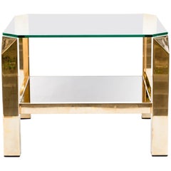 Belgochrom Side Table, 23-Carat Gold-Plated, 1970s