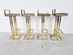 Belgochrom Vintage Bar Stools, Set of 4, 1970s