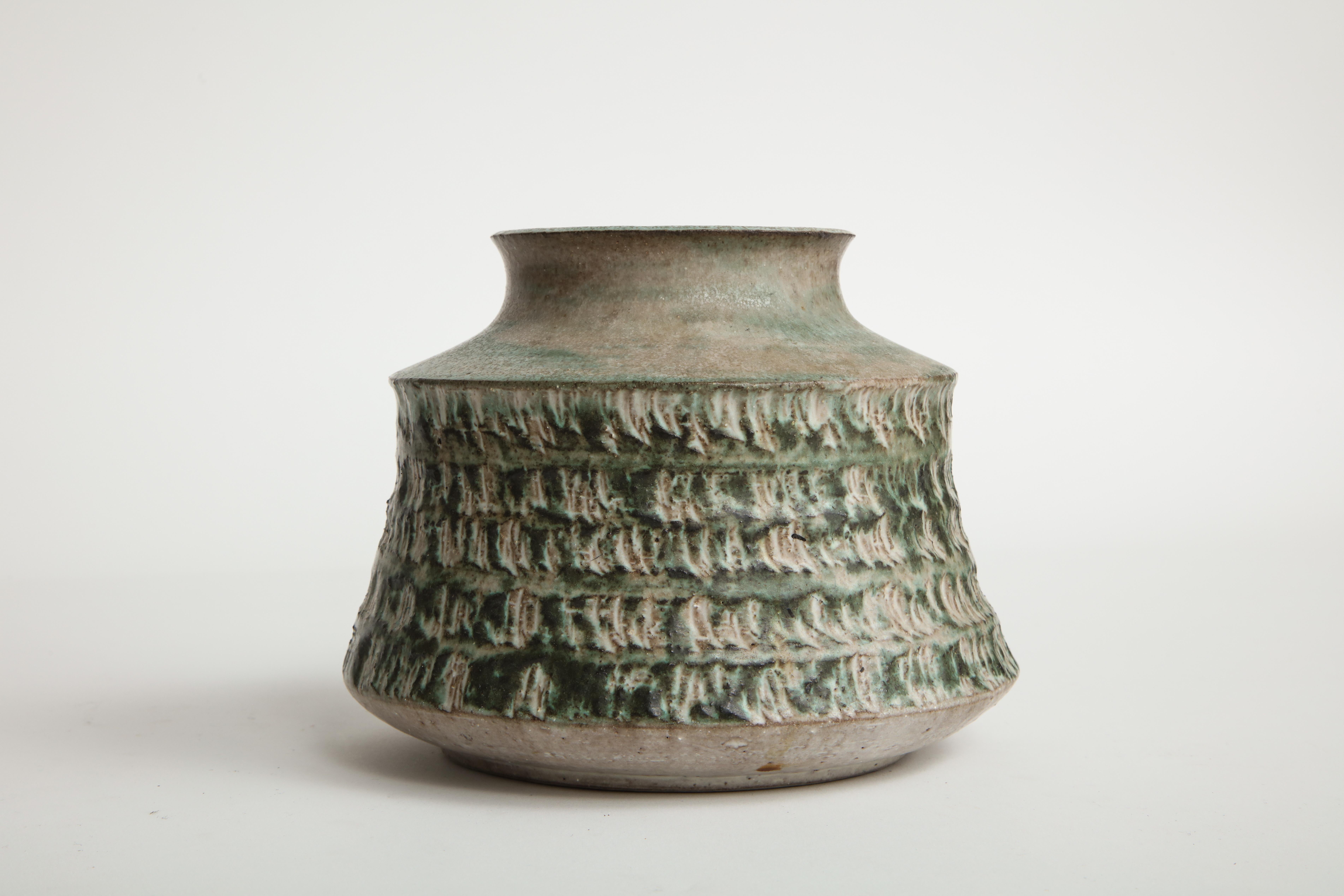 Beliardo Grey Green Glaze Ceramic Vessel 1