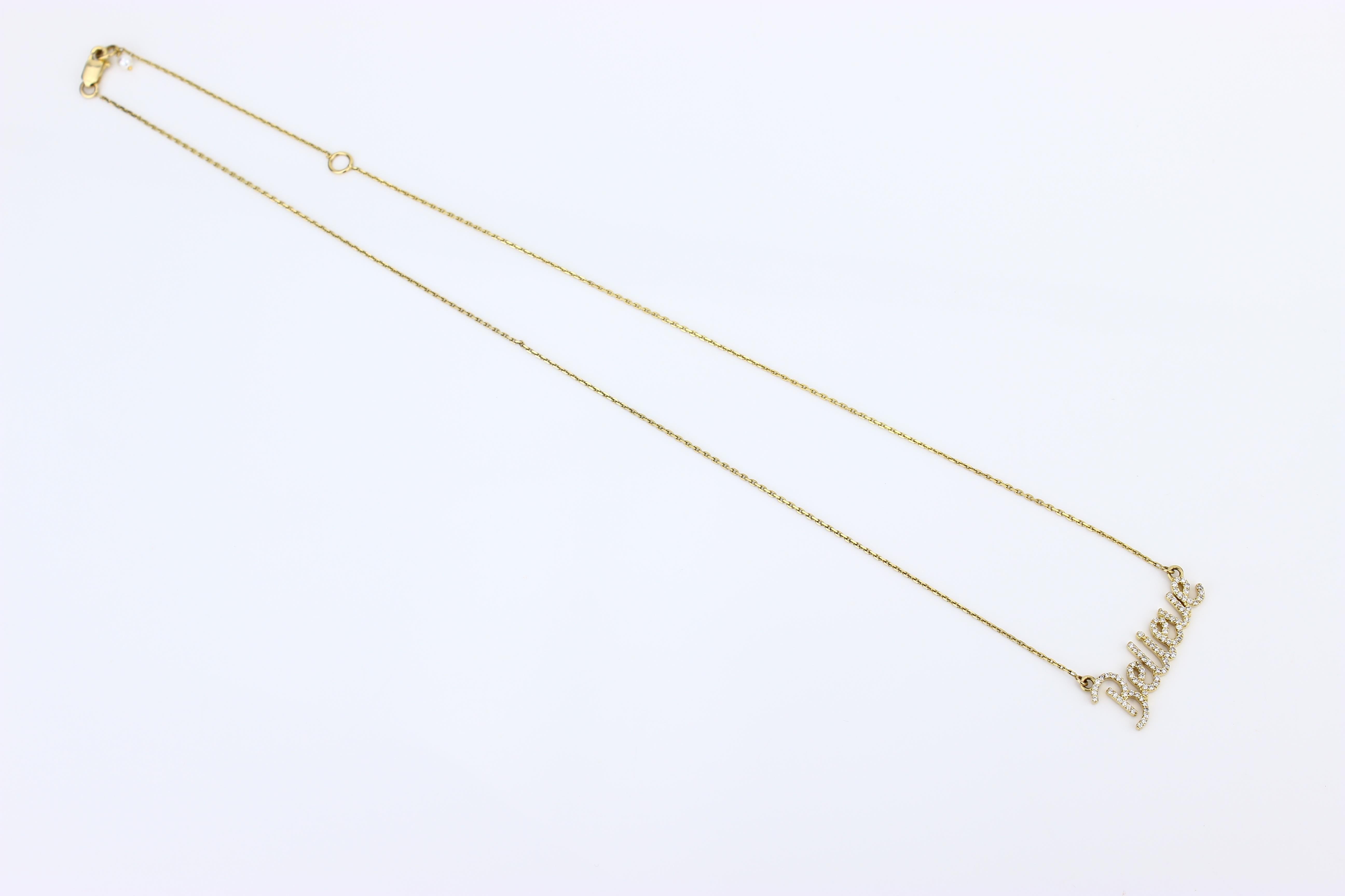 Collier Believe en or massif 14K (certifié) en vente 2