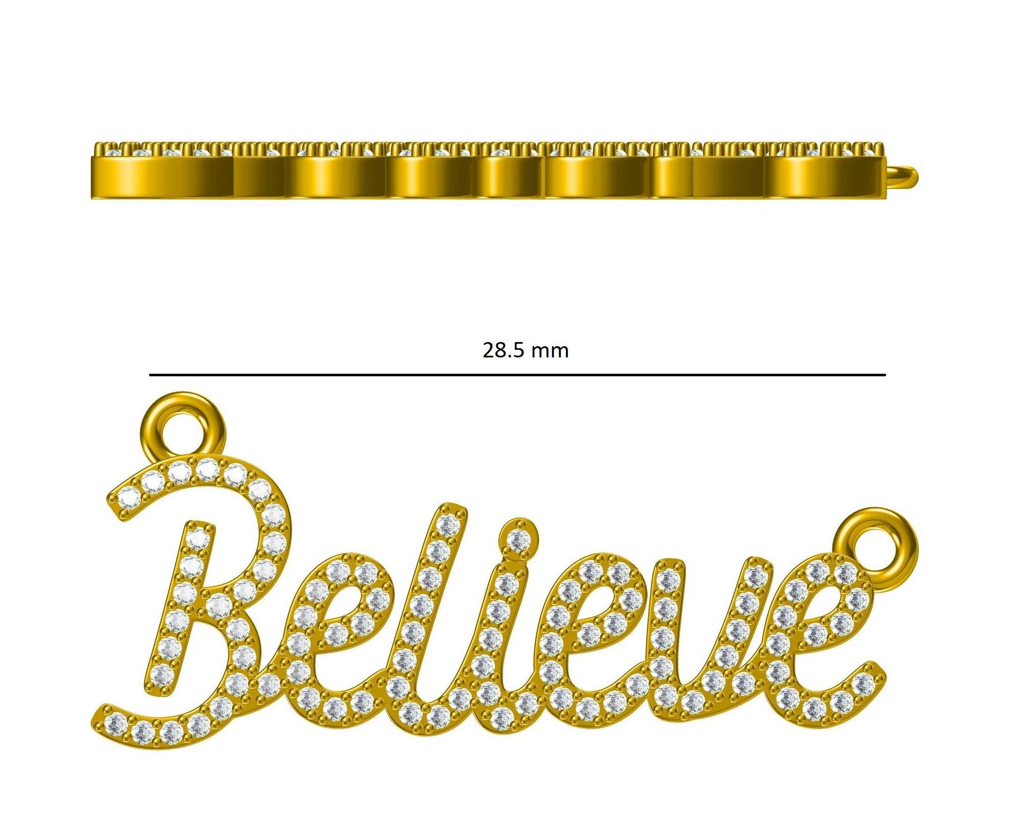 Collier Believe en or massif 14K (certifié) en vente 3