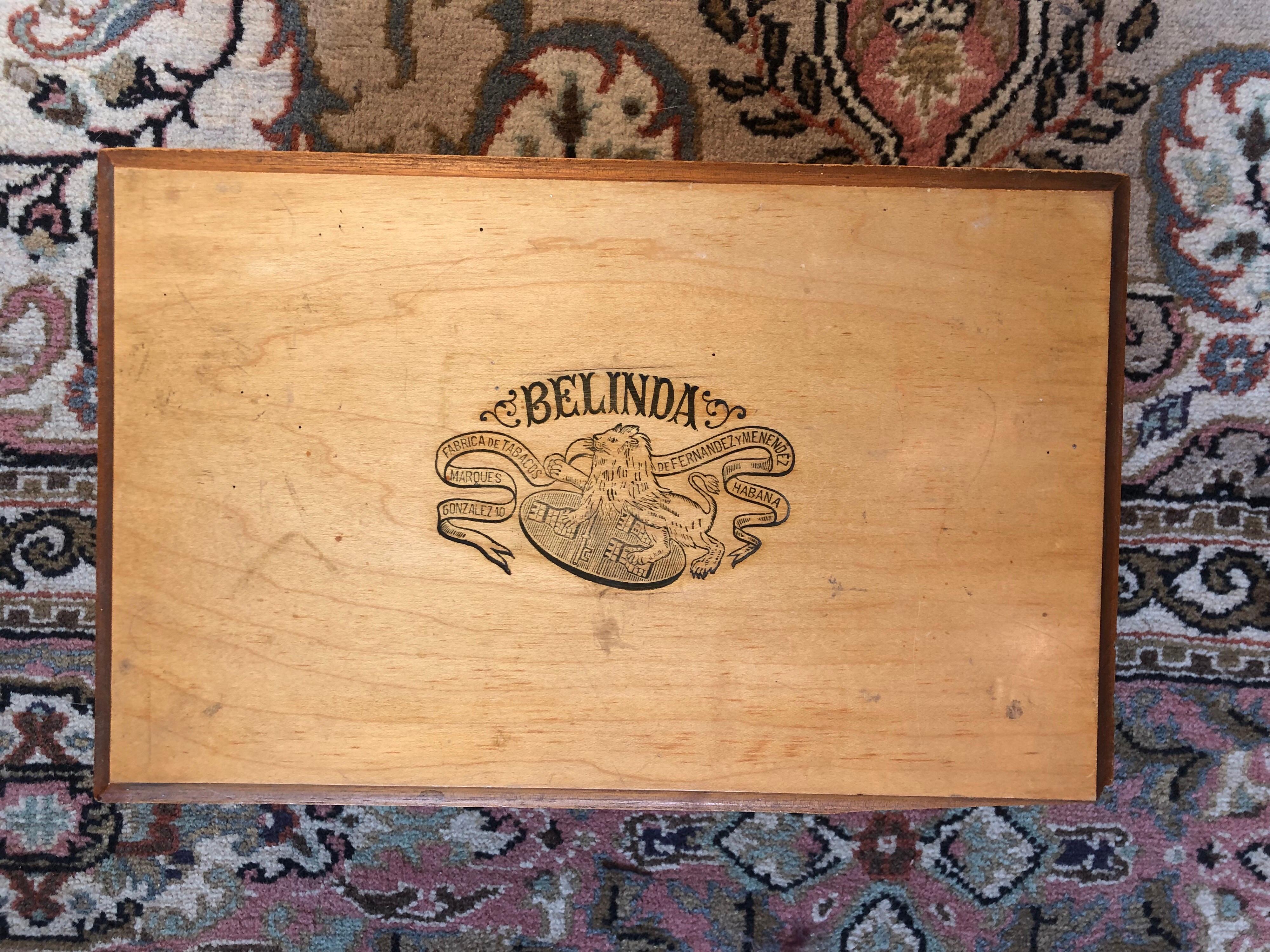 Belinda 100 Wooden Authentic Box, British American Tobacco, 1980s 3