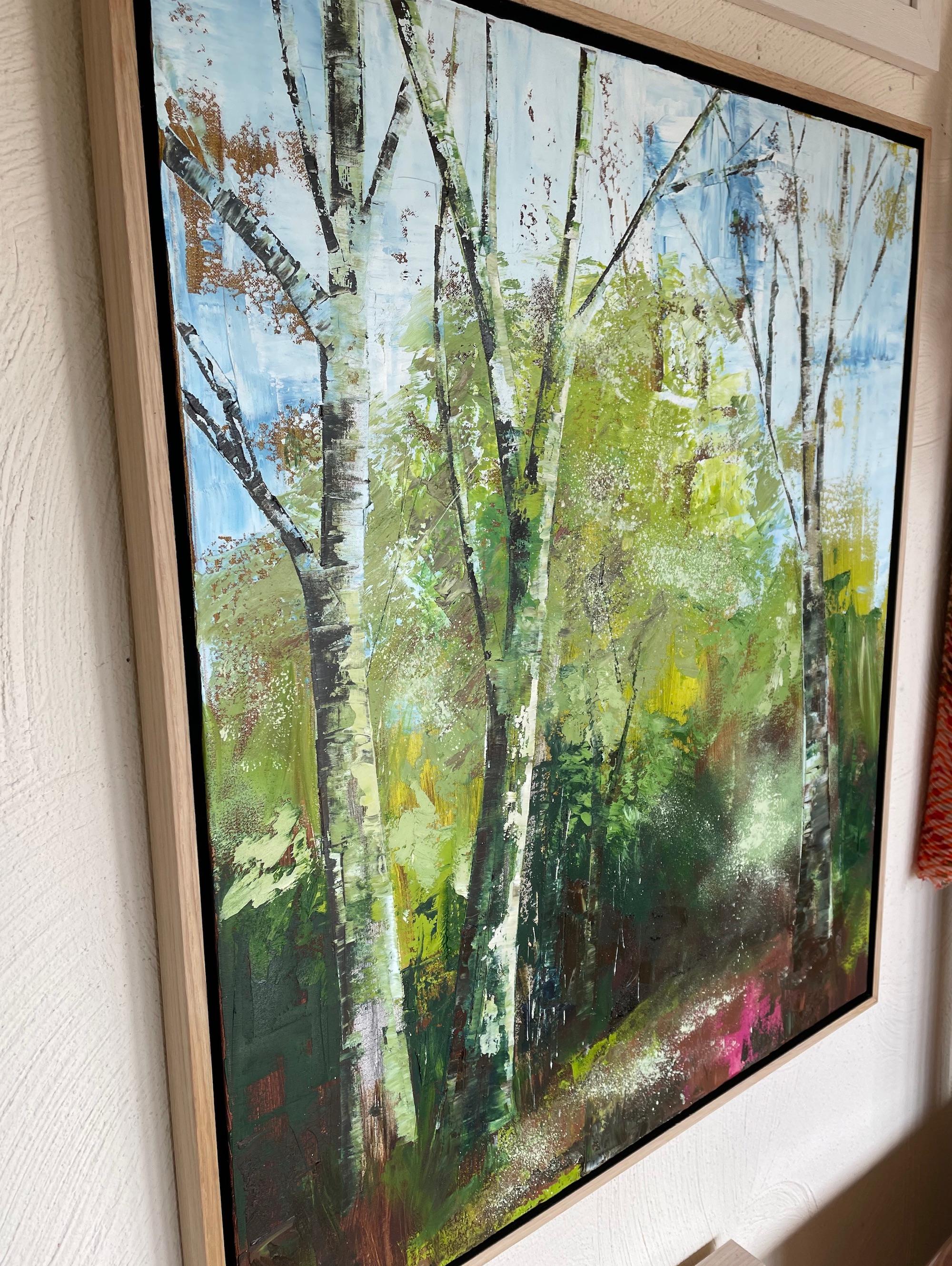 Path to Freedom, Original Painting, Landscape, Woods, Trees For Sale 4