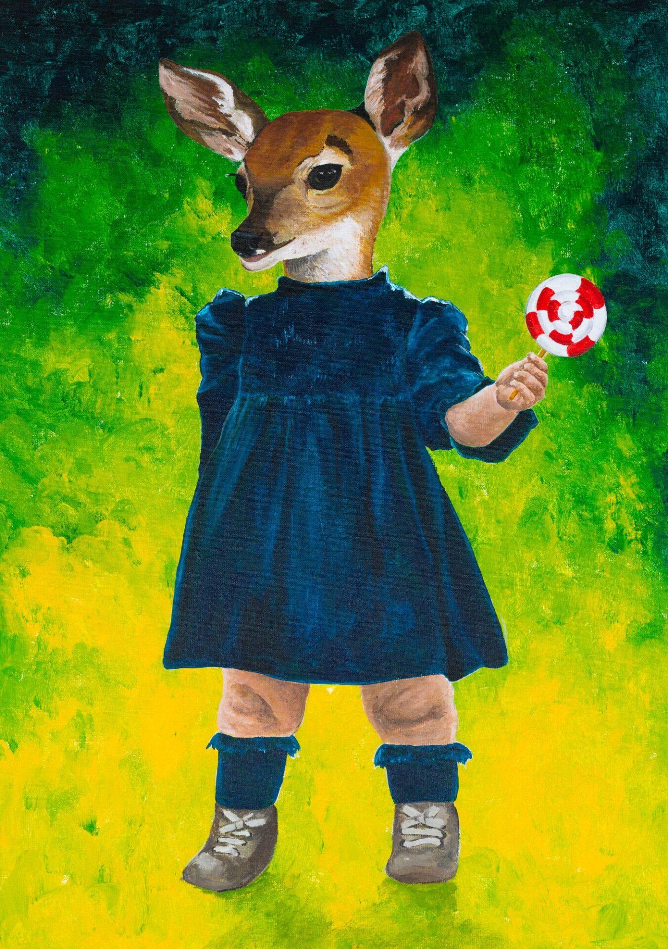 Deer child - Painting by Belinda Salden