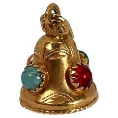 Vintage Bell 18K Yellow Gold Charm Pendant