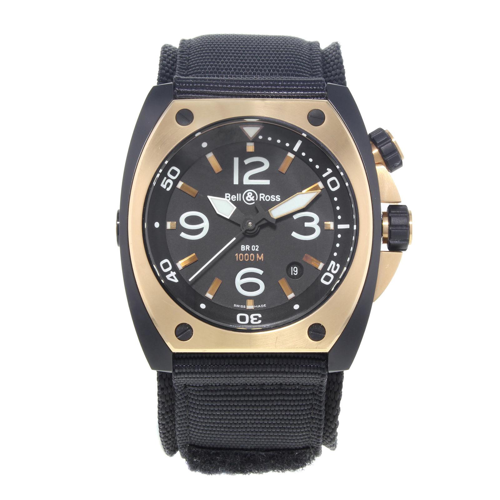 Bell and Ross Marine BR02‑Pinkgold‑CA Steel PVD 18 Karat Gold Automatic Watch