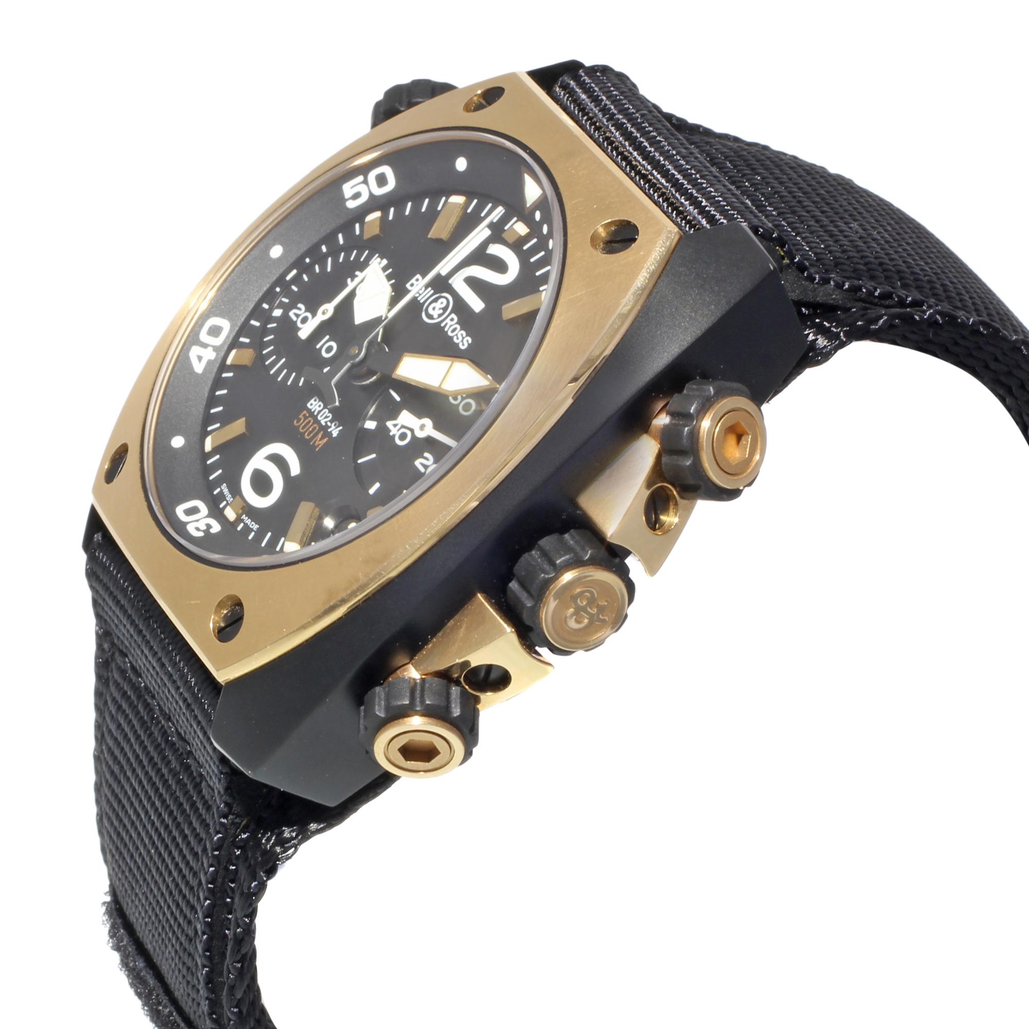 Bell and Ross Marine Matte PVD Black Steel Automatic Mens Watch BR02-CHR-BICOLOR In Good Condition In New York, NY