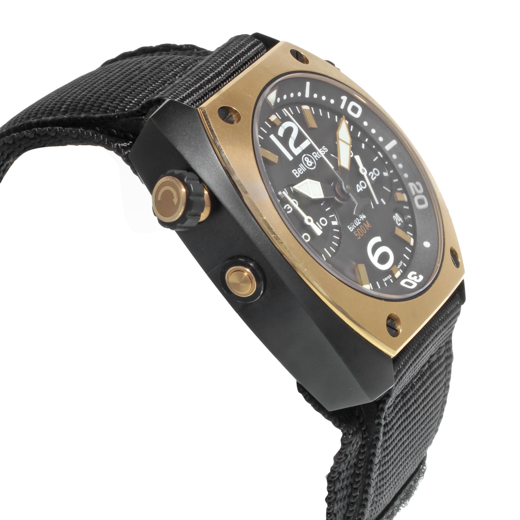 Men's Bell and Ross Marine Matte PVD Black Steel Automatic Mens Watch BR02-CHR-BICOLOR
