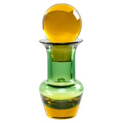 Bell-bottomed bottle and its Murano glass stopper by Mario Pinzoni