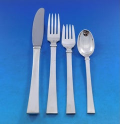 Bell by Hans Hansen Set di posate in argento danese 8 servizi 50 pezzi Moderno