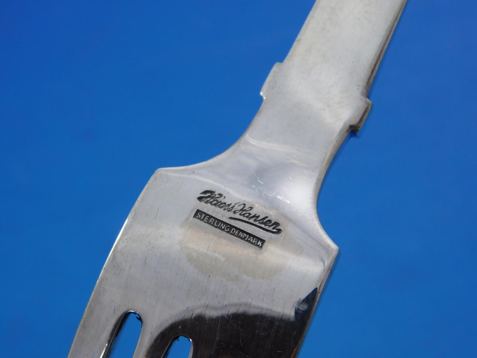 Campana de Hans Hansen Juego danés de cubiertos de plata de ley 8 servicios 50 piezas Moderno Plata esterlina en venta