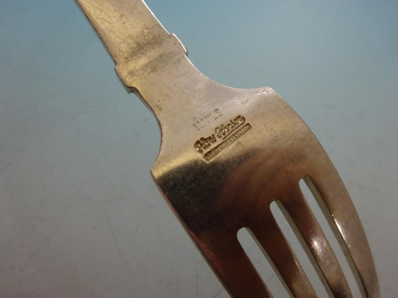 Campana de Hans Hansen Juego de Cubiertos Daneses de Plata de Ley 8 Servicios 58 Piezas Moderno Plata esterlina en venta