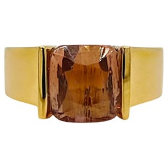 BELL Certified 3.77 Tourmaline Yellow Gold Cocktail Ring