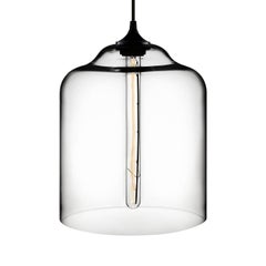 Bell Jar Amber Handblown Modern Glass Pendant Light, Made in the USA