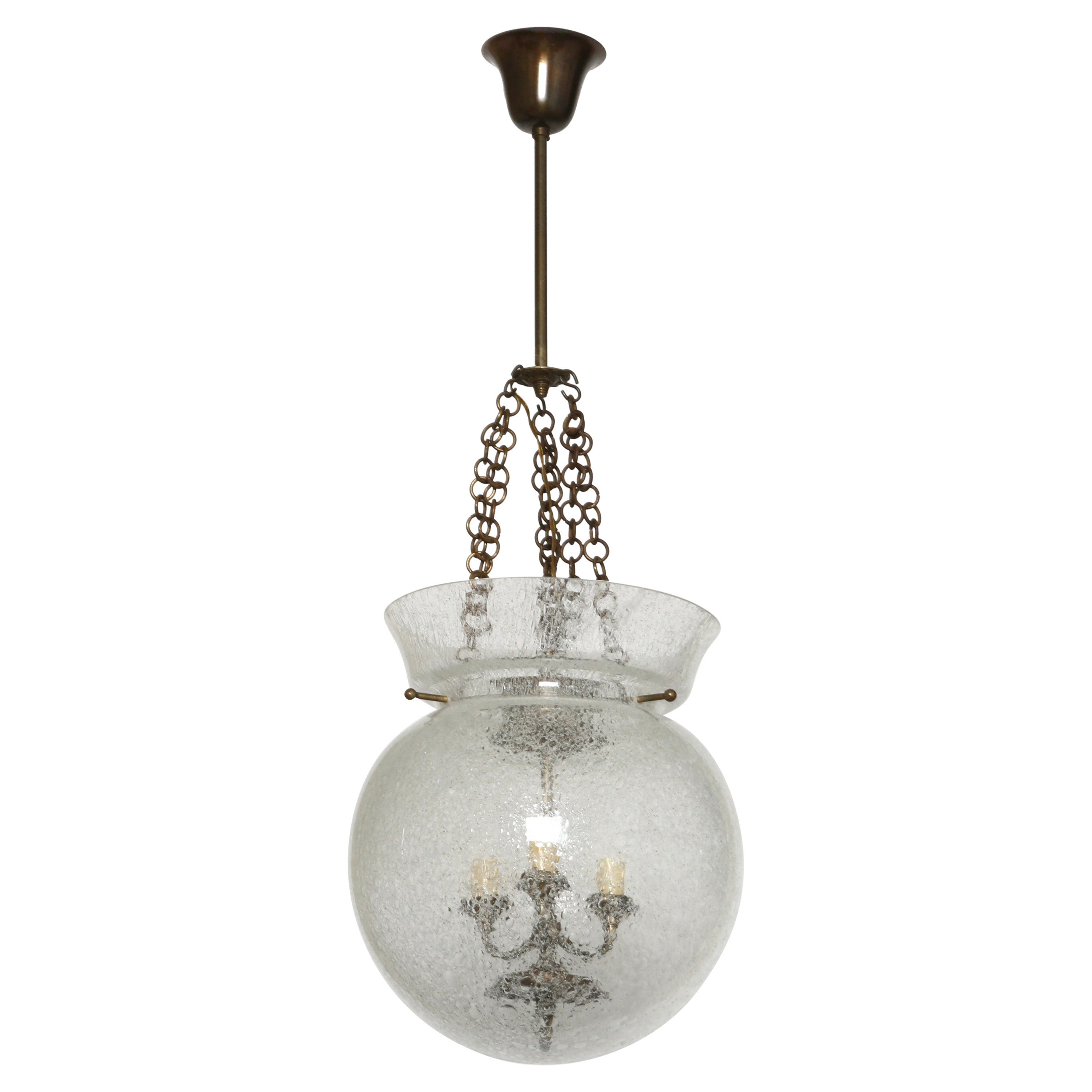 Bell Jar Lantern in Pulegoso Glass, Italy 1960s
