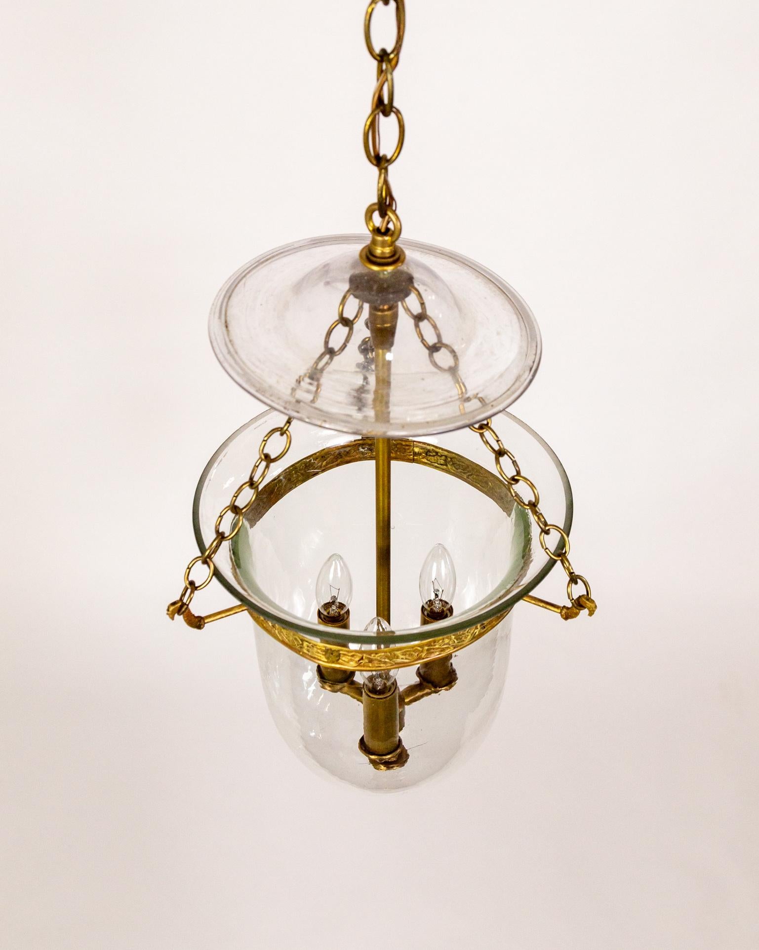 Bell Jar Lantern w/ Brass Details 6