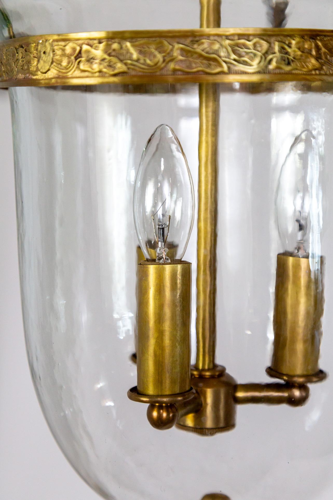 Bell Jar Lantern w/ Brass Details 1