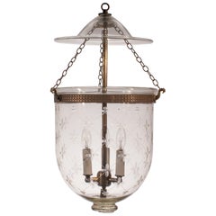 Bell Jar Lantern with Trellis Etching