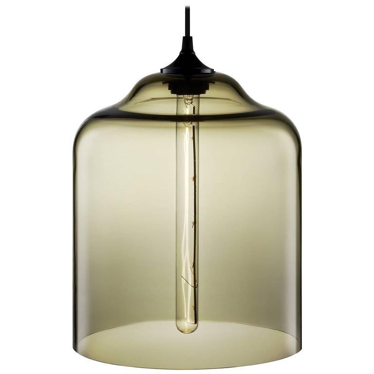 Bell Jar Smoke Handblown Modern Glass Pendant Light, Made in the USA 1