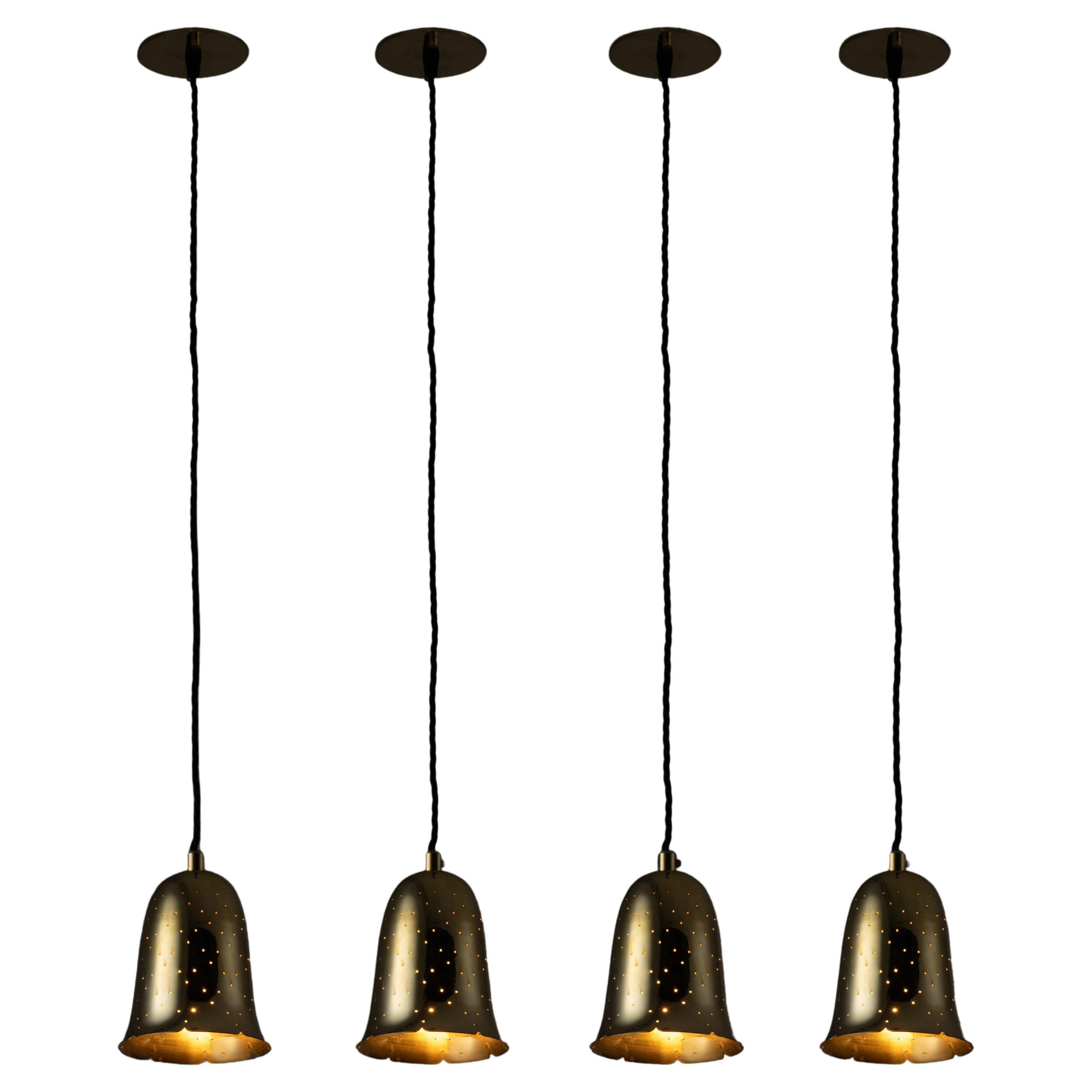 Exceptional Full Brass Pendant Lamp by Boréns Borås, 1950s, Sweden For