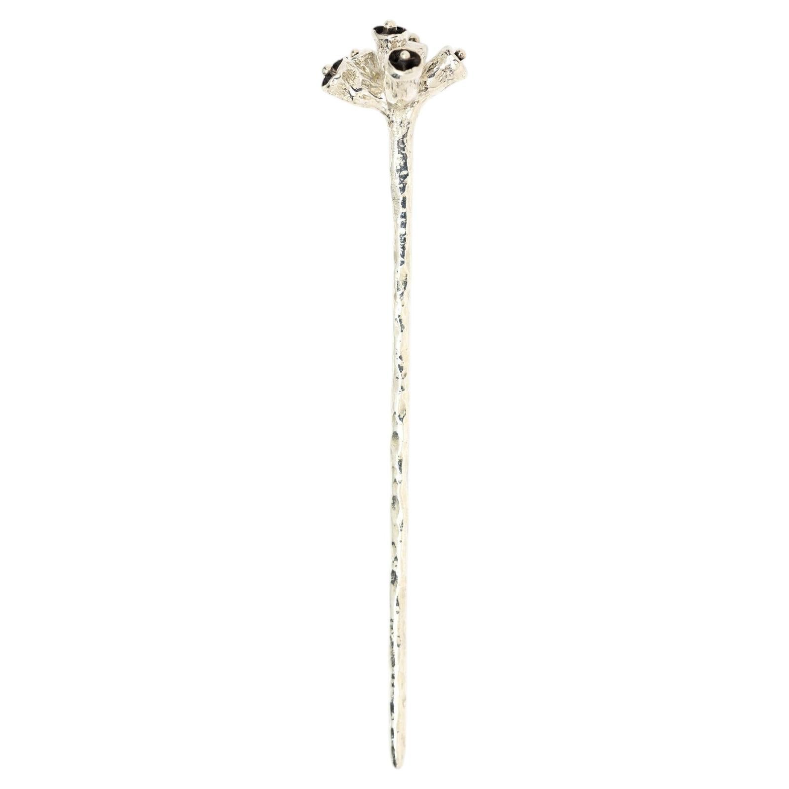 Bell Pod Hair Pin in Sterling Silver by Kirsten Muenster Jewelry