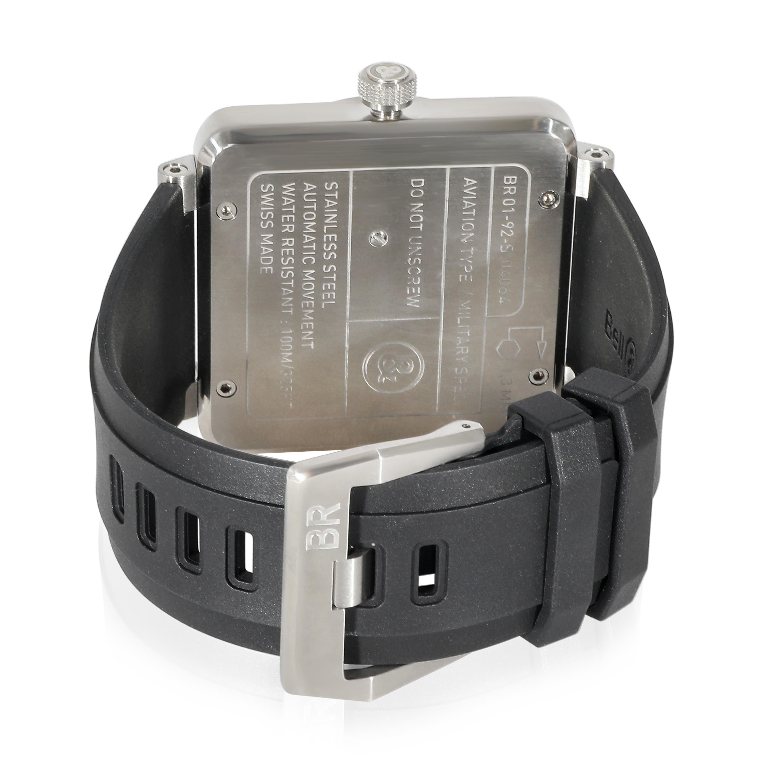 Bell & Ross Aviation BR01-92 Men's Watch in  Stainless Steel

SKU: 133883

PRIMARY DETAILS
Brand: Bell & Ross
Model: Aviation
Country of Origin: Switzerland
Movement Type: Mechanical: Automatic/Kinetic
Year of Manufacture: 2010-2019
Condition:
