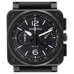 Bell & Ross Aviation Instrument Chronograph Keramik Herrenuhr BR03-94 Box Card