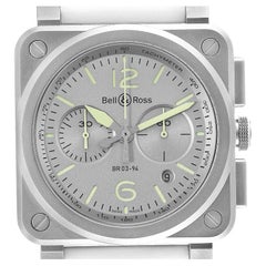 Bell & Ross Aviation Instrument Chronograph Steel Mens Watch BR03-94 Box Card