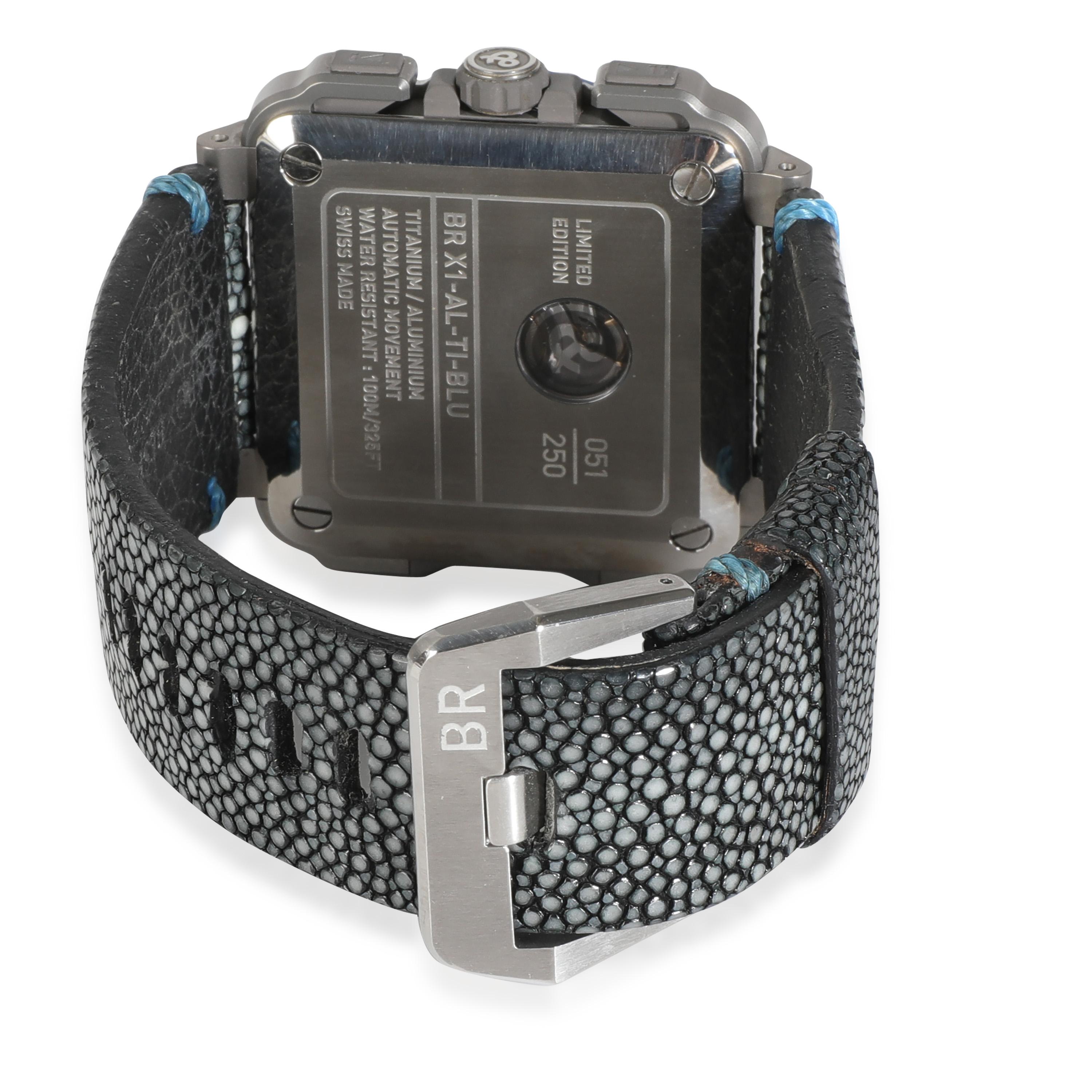 Montre Hommes Bell & Ross BRX-1 Hyperstellar BRX1-AL-TI-BLU en  Titane

SKU : 135049

DÉTAILS PRIMAIRES
Marque : Bell & Ross
Modèle : BRX-1 Hyperstellar
Pays d'origine : Suisse
Type de mouvement : Mécanique : Automatique/Kinétique
Année de