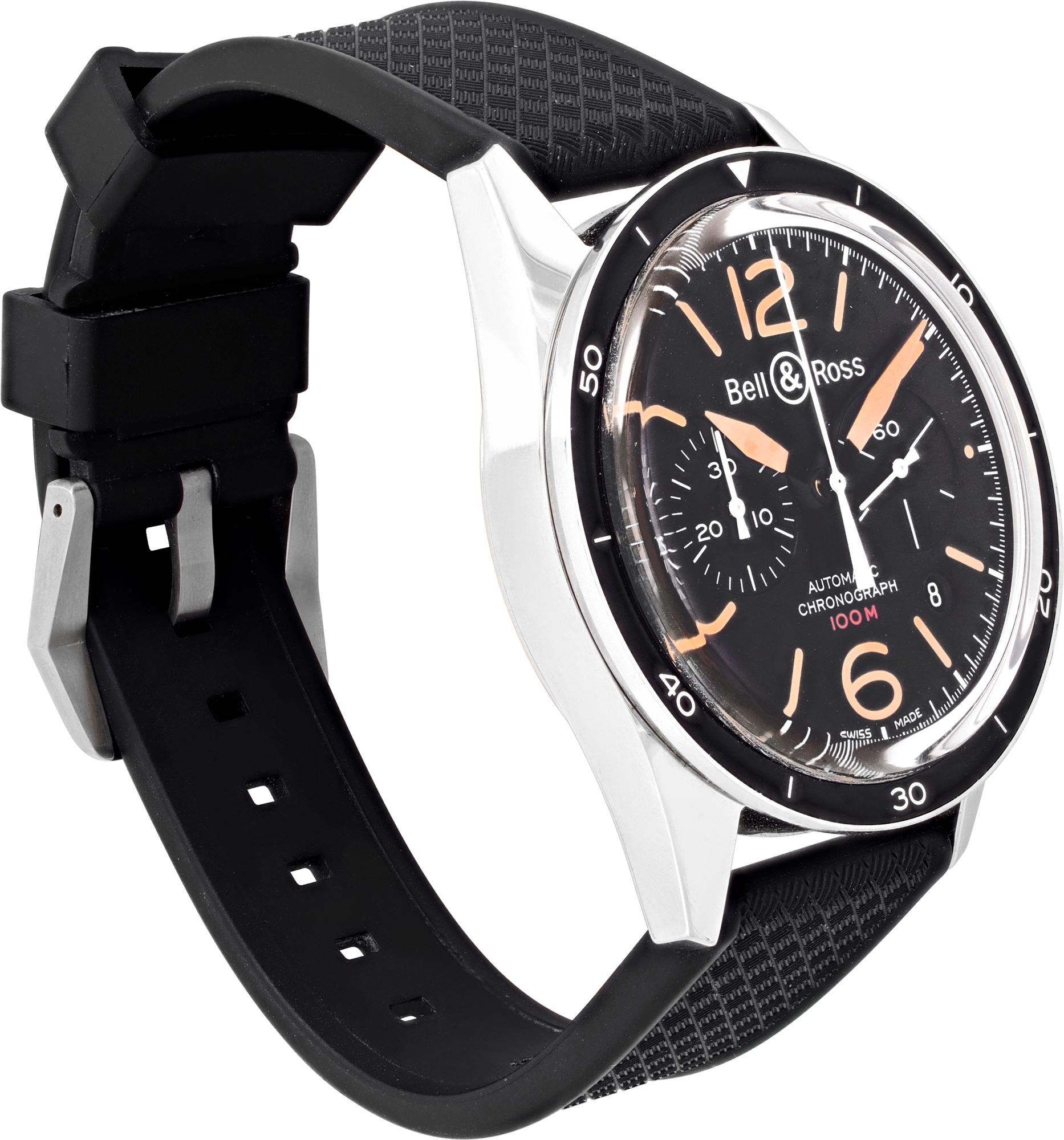 Bell & Ross Chronograph Stainless Steel Automatic Wristwatch Ref BR-126-94 In Excellent Condition For Sale In Surfside, FL