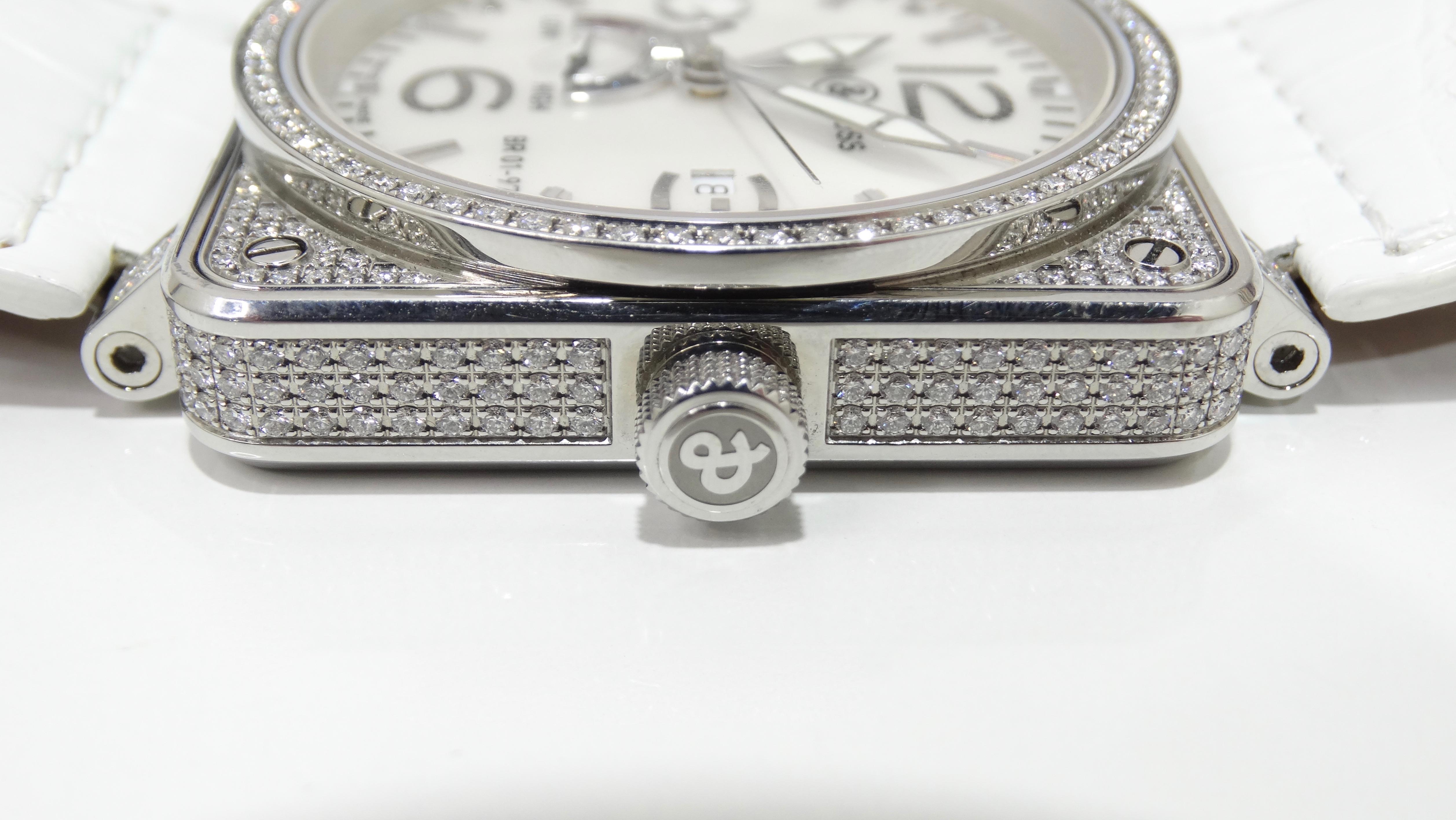 Bell & Ross Watch Diamond Encrusted BR 01-97 Power Reserve  In Excellent Condition In Scottsdale, AZ