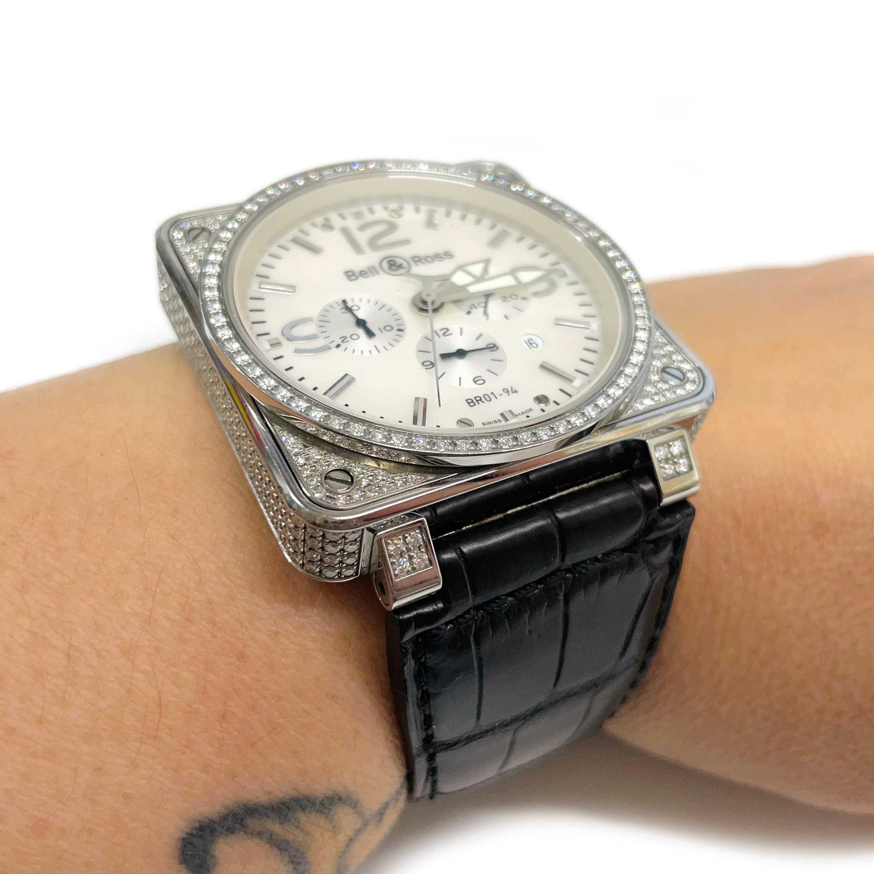 Bell & Ross Diamond Wristwatch In Good Condition For Sale In Palm Desert, CA