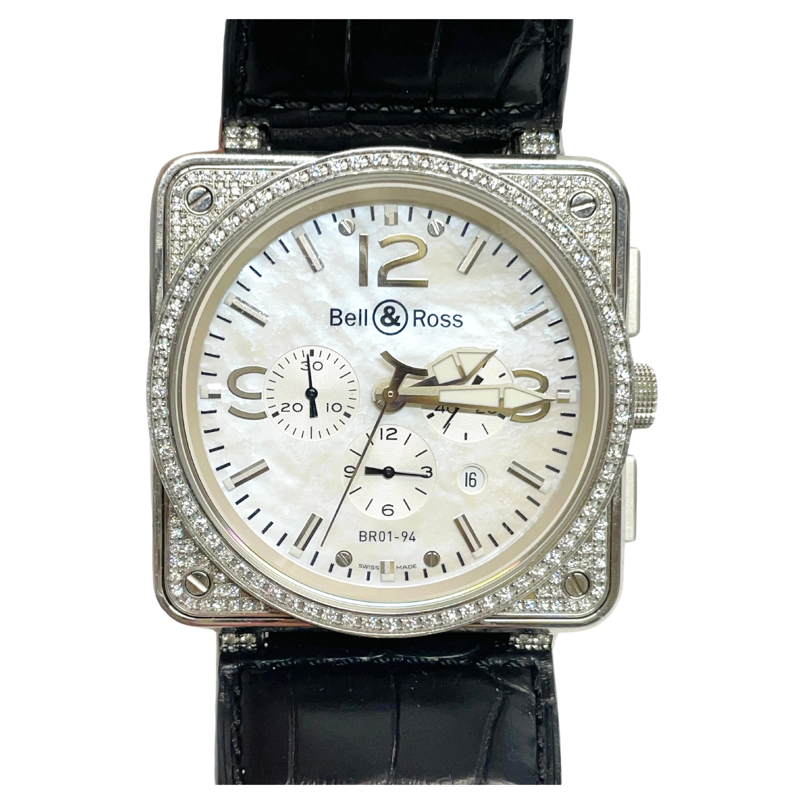 Bell & Ross Diamond Wristwatch For Sale