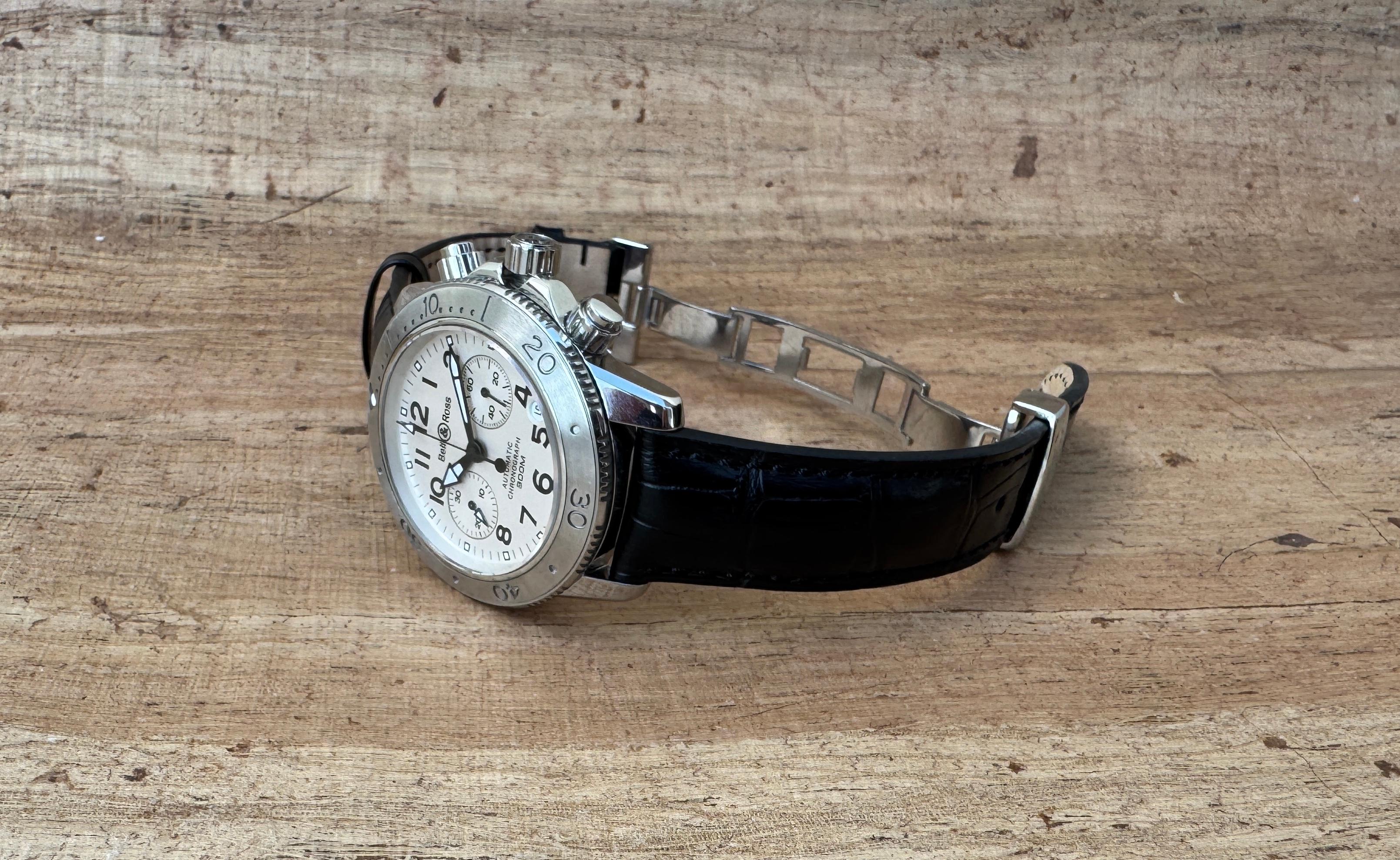 Men's Bell & Ross Diver 300M chronograph White Dial 41mm SALE For Sale