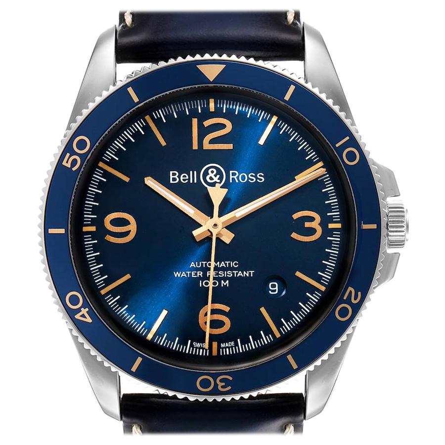 Bell and Ross Aviation Chronograph Steel PVD Red Dial Automatic Watch Br0194S For Sale at 1stDibs